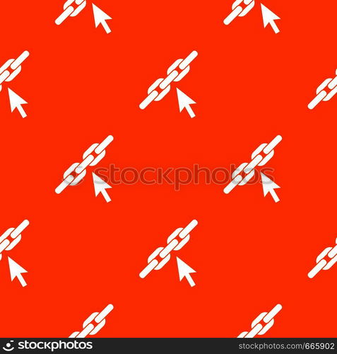 Chain link pattern repeat seamless in orange color for any design. Vector geometric illustration. Chain link pattern seamless