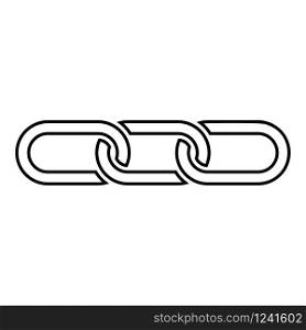 Chain links Interlock icon outline black color vector illustration flat style simple image. Chain links Interlock icon outline black color vector illustration flat style image