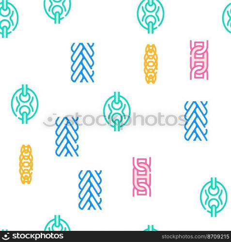 chain metal link vector seamless pattern thin line illustration. chain metal link vector seamless pattern