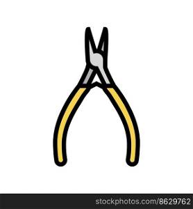 chain nose pliers color icon vector. chain nose pliers sign. isolated symbol illustration. chain nose pliers color icon vector illustration