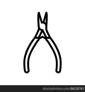 chain nose pliers line icon vector. chain nose pliers sign. isolated contour symbol black illustration. chain nose pliers line icon vector illustration