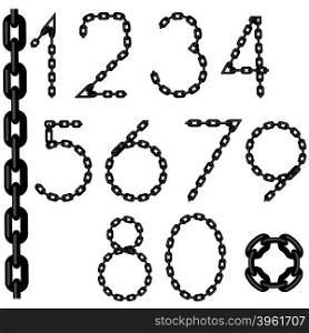 Chain Number Collection Isolated on White Background.. Chain Number Collection Isolated