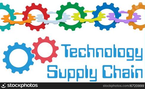 Chain of gears form a symbol of SCM enterprise Supply Chain Management technology