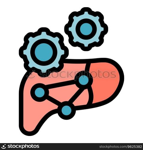 Chain peptide icon outline vector. Ozone chemical. Molecule acid color flat. Chain peptide icon vector flat