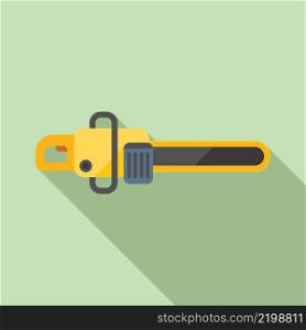 Chain saw icon flat vector. Power tool. Wood drill. Chain saw icon flat vector. Power tool