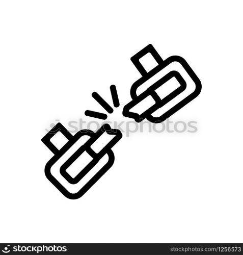 chain saw icon vector. Thin line sign. Isolated contour symbol illustration. chain saw icon vector. Isolated contour symbol illustration