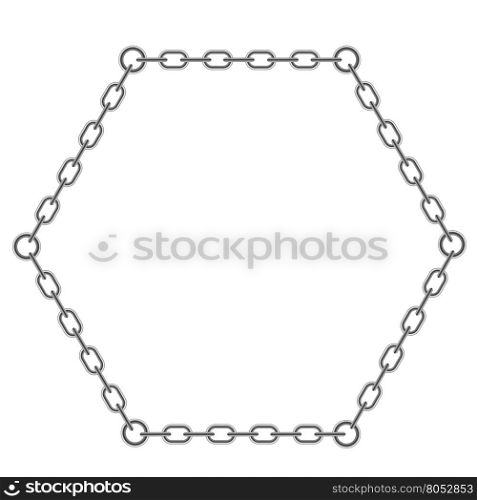 Chain Triangle Frame Isolated on White Background. Grey Chain Frame