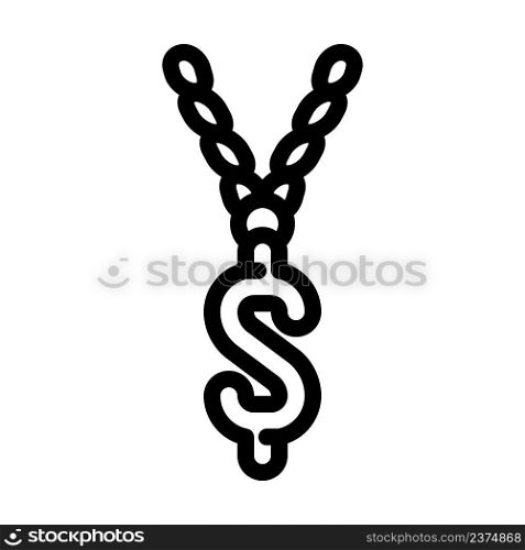 chain with dollar line icon vector. chain with dollar sign. isolated contour symbol black illustration. chain with dollar line icon vector illustration