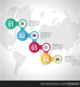 Chained Connected Circle Abstract Business Infographic Template