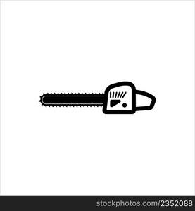 Chainsaw Icon, Chain Saw Icon, Tool Icon Vector Art Illustration