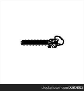 Chainsaw Icon, Chain Saw Icon, Tool Icon Vector Art Illustration