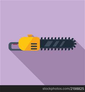 Chainsaw icon flat vector. Saw tool. Power electric. Chainsaw icon flat vector. Saw tool