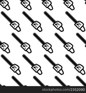 Chainsaw Icon Seamless Pattern, Chain Saw Icon, Tool Icon Vector Art Illustration