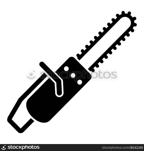 Chainsaw icon. Simple illustration of chainsaw vector icon for web design isolated on white background. Chainsaw icon, simple style