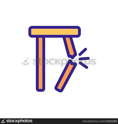 chair breakdown icon vector. chair breakdown sign. color symbol illustration. chair breakdown icon vector outline illustration