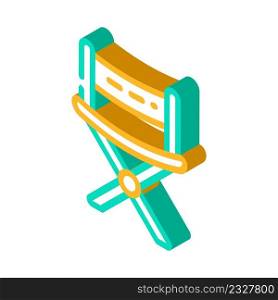 chair camping furniture isometric icon vector. chair camping furniture sign. isolated symbol illustration. chair camping furniture isometric icon vector illustration