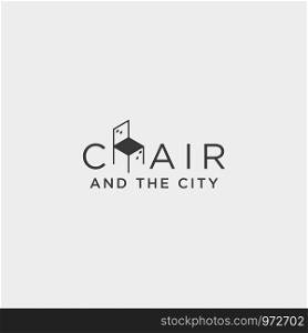 chair city logo design vector icon illustration icon element isolated. chair city logo design vector icon illustration icon isolated