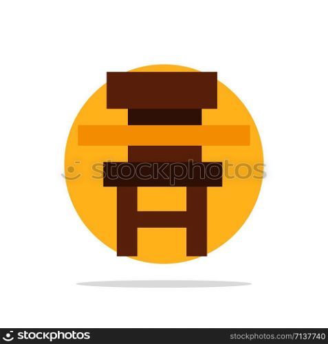 Chair, Class, Desk, Education, Furniture Abstract Circle Background Flat color Icon