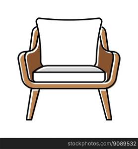 chair cushion bedroom interior color icon vector. chair cushion bedroom interior sign. isolated symbol illustration. chair cushion bedroom interior color icon vector illustration