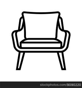 chair cushion bedroom interior line icon vector. chair cushion bedroom interior sign. isolated contour symbol black illustration. chair cushion bedroom interior line icon vector illustration