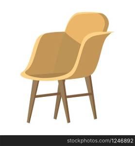 Chair cute furniture armchair and seat pouf design in furnished apartment interior illustration. Chair cute furniture armchair and seat pouf design in furnished apartment interior illustration of business office-chair or easy-chair isolated on white background, vector, cartoon style