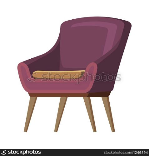 Chair cute furniture armchair and seat pouf design in furnished apartment interior illustration. Chair cute furniture armchair and seat pouf design in furnished apartment interior illustration of business office-chair or easy-chair isolated on white background, vector, cartoon style