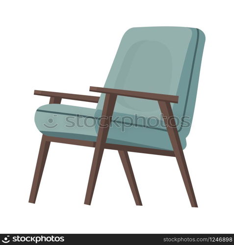 Chair cute furniture armchair and seat pouf design in furnished apartment interior illustration. Chair cute furniture armchair and seat pouf design in furnished apartment interior illustration of business office-chair or easy-chair isolated on white background, vector, cartoon style