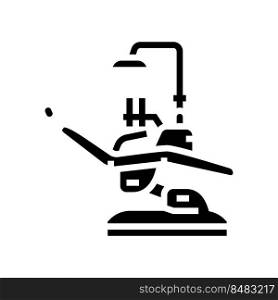 chair dental glyph icon vector. chair dental sign. isolated symbol illustration. chair dental glyph icon vector illustration