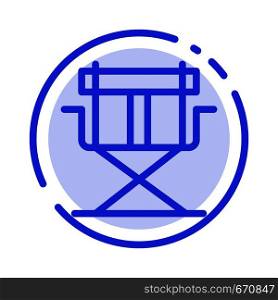 Chair, Director, Directors, Foldable Blue Dotted Line Line Icon