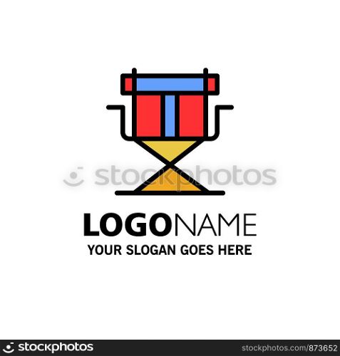 Chair, Director, Directors, Foldable Business Logo Template. Flat Color