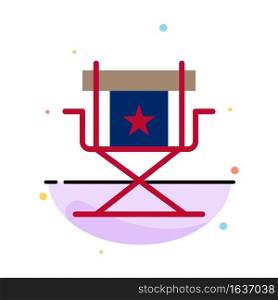 Chair, Director, Movies, Star, Television Abstract Flat Color Icon Template