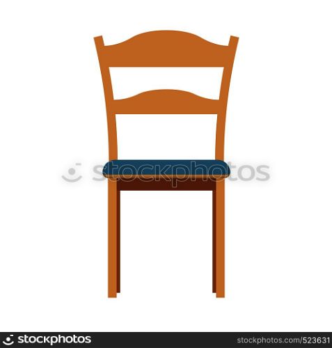 Chair front view illustration furniture vector isolated icon. Interior seat home design armchair style. Room flat element
