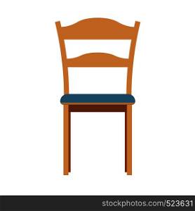 Chair front view illustration furniture vector isolated icon. Interior seat home design armchair style. Room flat element