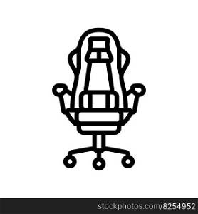 chair gaming pc line icon vector. chair gaming pc sign. isolated contour symbol black illustration. chair gaming pc line icon vector illustration