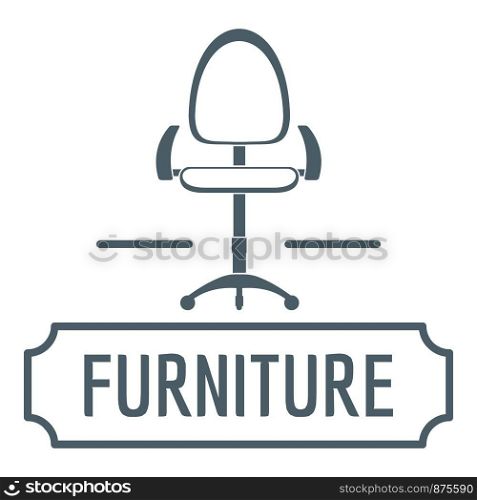 Chair home logo. Simple illustration of chair home vector logo for web. Chair home logo, simple gray style