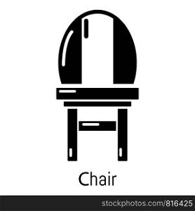 Chair icon. Simple illustration of chair vector icon for web. Chair icon, simple black style