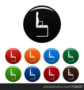Chair icon. Simple illustration of chair vector icons set color isolated on white. Chair icons set color vector