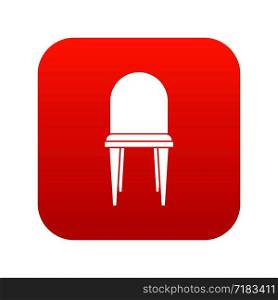 Chair in simple style isolated on white background vector illustration. Chair icon digital red