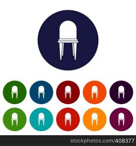 Chair in simple style isolated on white background vector illustration. Chair set icons