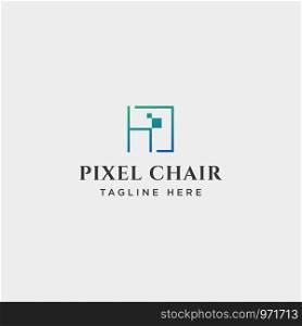 chair pixel logo design concept for technology company vector icon isolated. chair pixel logo design concept for technology company vector isolated