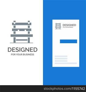 Chair, Room, Station, Waiting Grey Logo Design and Business Card Template