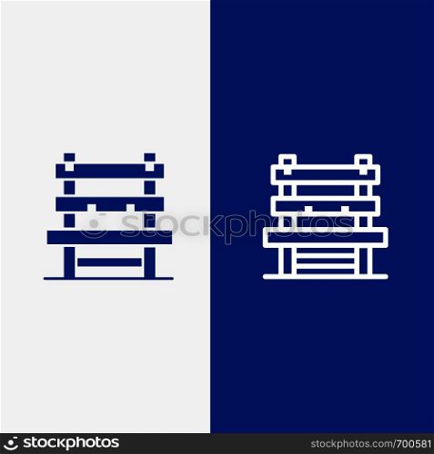 Chair, Room, Station, Waiting Line and Glyph Solid icon Blue banner Line and Glyph Solid icon Blue banner