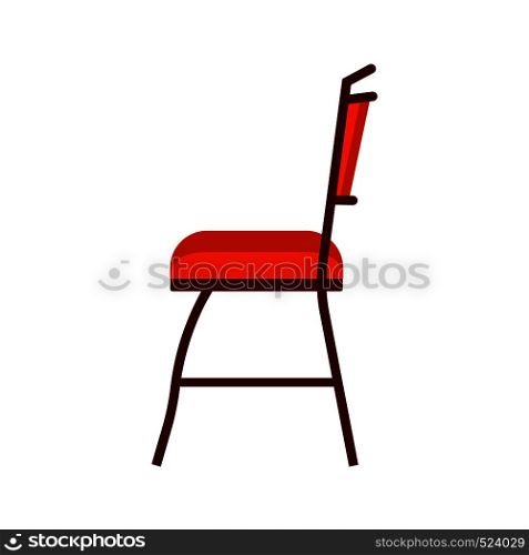 Chair side vie vector icon fruniture illustration isolated white. Interior seat office symbol. Modern sofa stool living room