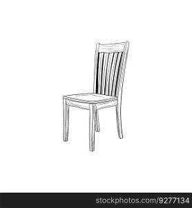 Chair sit line art design Royalty Free Vector Image