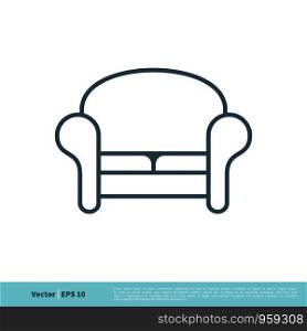 Chair Sofa Icon Vector Logo Template Illustration Design. Vector EPS 10.