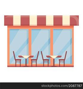 Chair street cafe icon cartoon vector. Coffee shop. Cafeteria building. Chair street cafe icon cartoon vector. Coffee shop