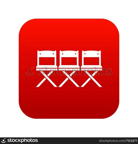 Chairs icon digital red for any design isolated on white vector illustration. Chairs icon digital red