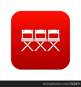 Chairs icon digital red for any design isolated on white vector illustration. Chairs icon digital red