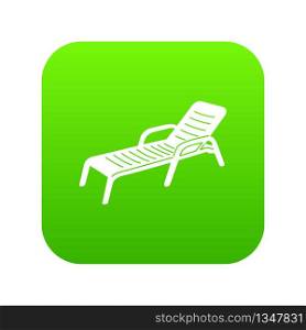Chaise icon green vector isolated on white background. Chaise icon green vector