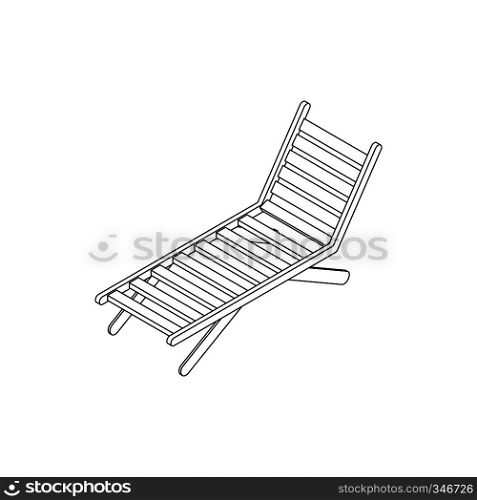 Chaise lounge icon in isometric 3d style isolated on white background. Sunbed icon. Chaise lounge icon, isometric 3d style